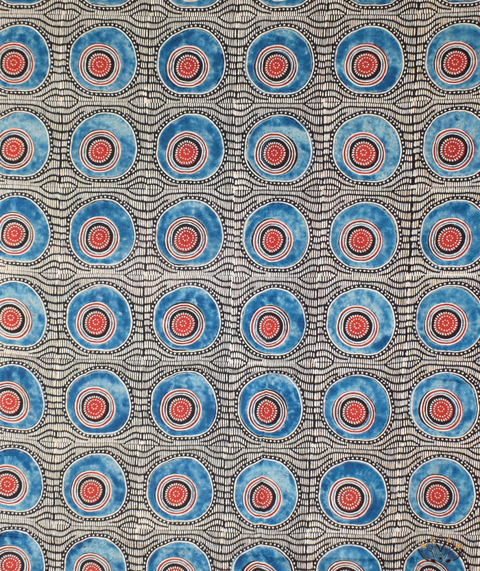 Ajrakh modal silk hand block printed yardage