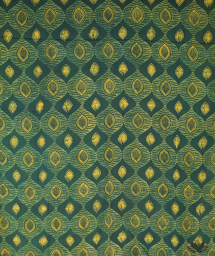 Ajrakh modal silk hand block printed yardage