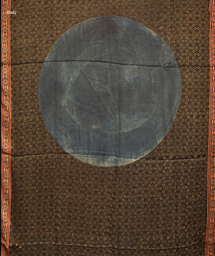 Ajrakh Modal Silk Handblock Printed Saree