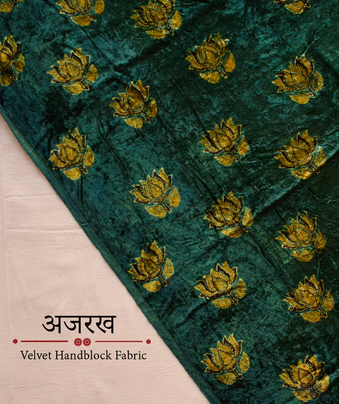 AJRAKH VELVET HAND PRINTED YARDAGE Set (3 meter)