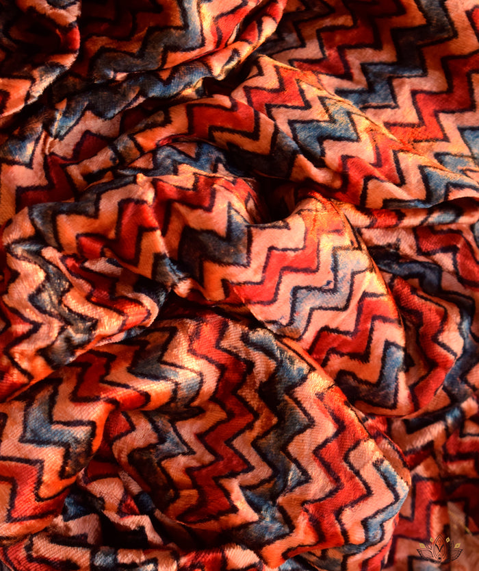 AJRAKH VELVET HAND PRINTED YARDAGE Set (3 meter)