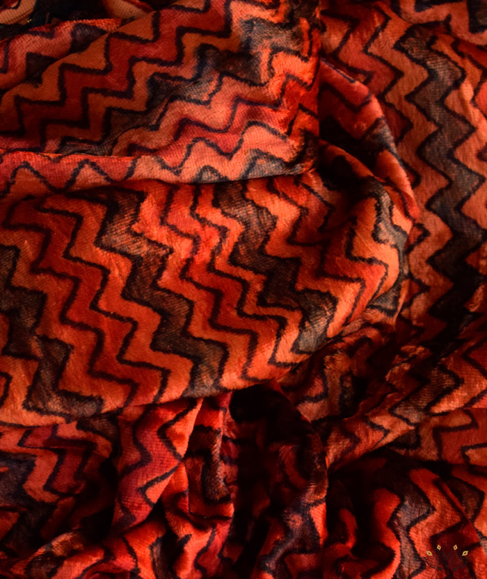 AJRAKH VELVET HAND PRINTED YARDAGE Set (3 meter)