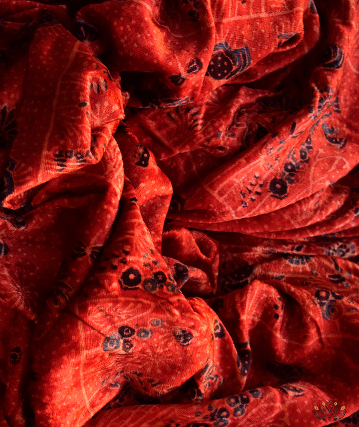 AJRAKH VELVET HAND PRINTED YARDAGE Set (3 meter)