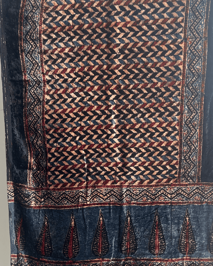 AJRAKH VELVET HANDBLOCK PRINTED STOLE