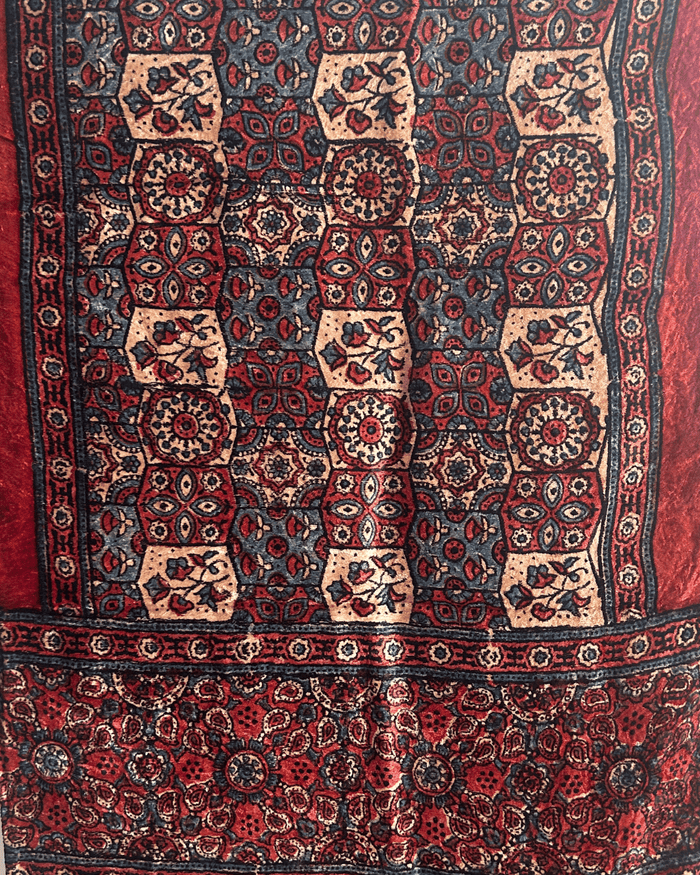 AJRAKH VELVET HANDBLOCK PRINTED STOLE