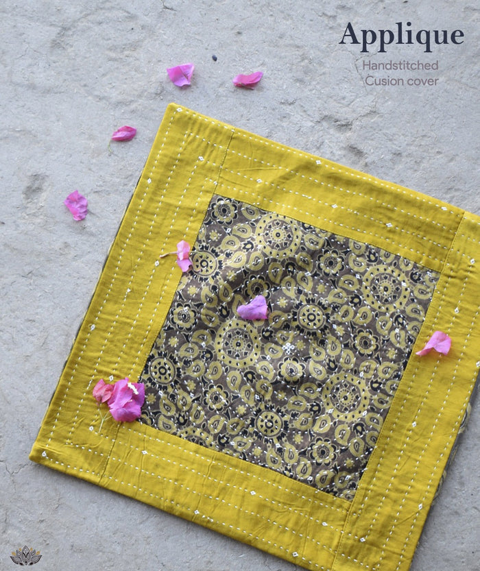 Applique Silk  Cushion cover (16*16 in)