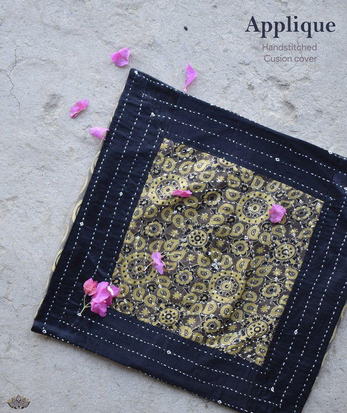 Applique Silk  Cushion cover (16*16 in)
