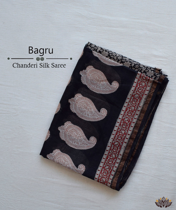 Bagru chanderi handblock saree