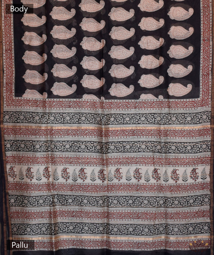 Bagru chanderi handblock saree