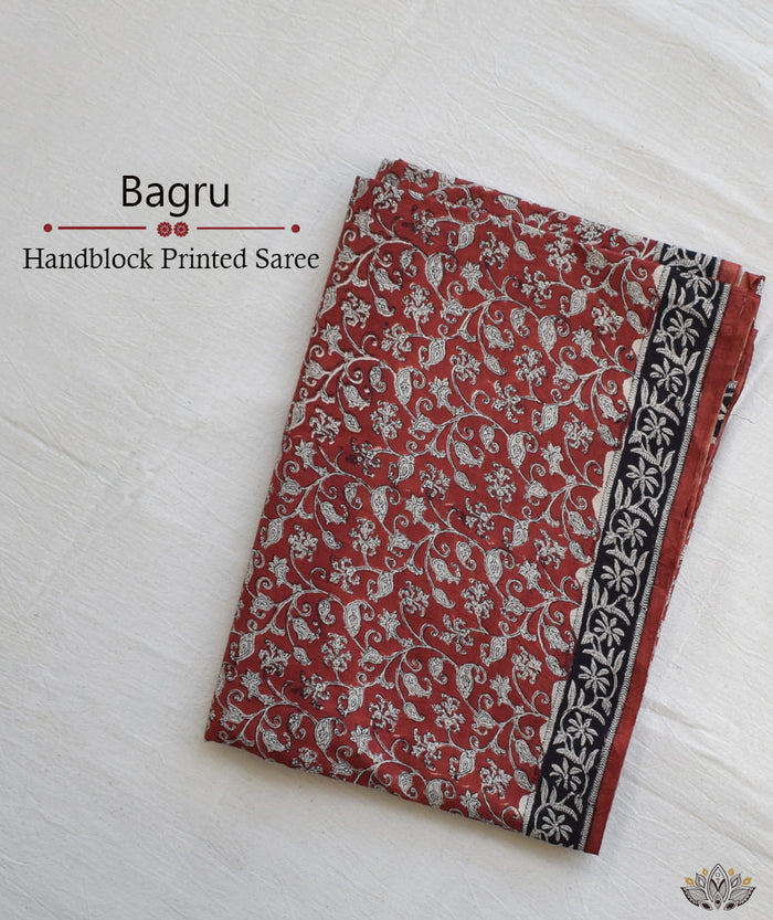 Bagru cotton handblock saree