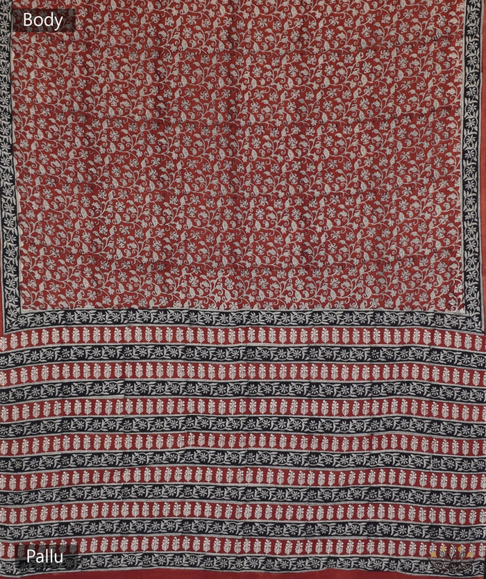 Bagru cotton handblock saree