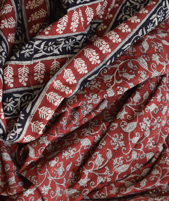Bagru cotton handblock saree