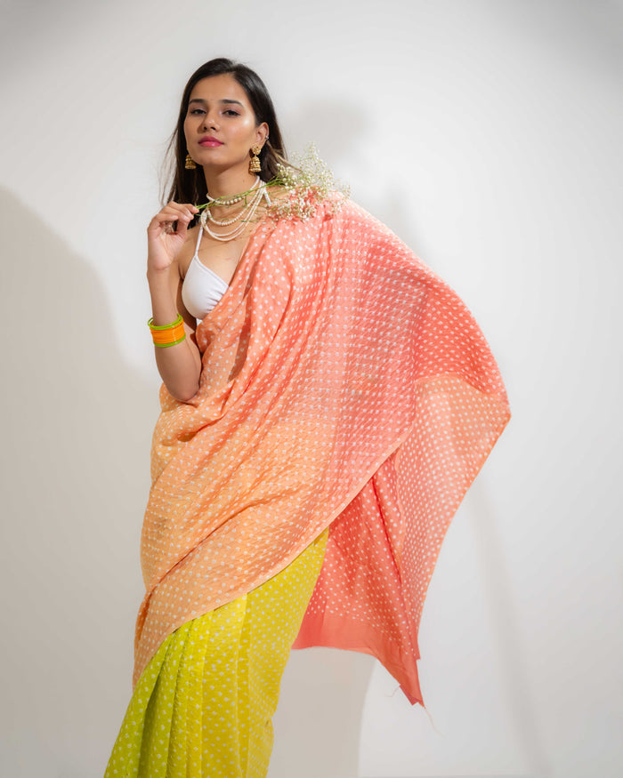 BANDHANI CHANDERI SILK SAREE