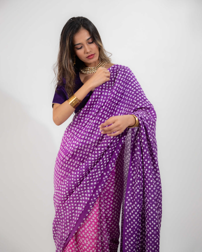 BANDHANI CHANDERI SILK SAREE