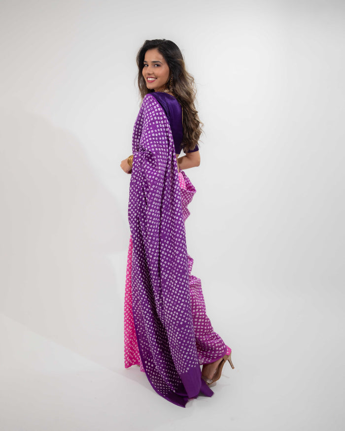 BANDHANI CHANDERI SILK SAREE