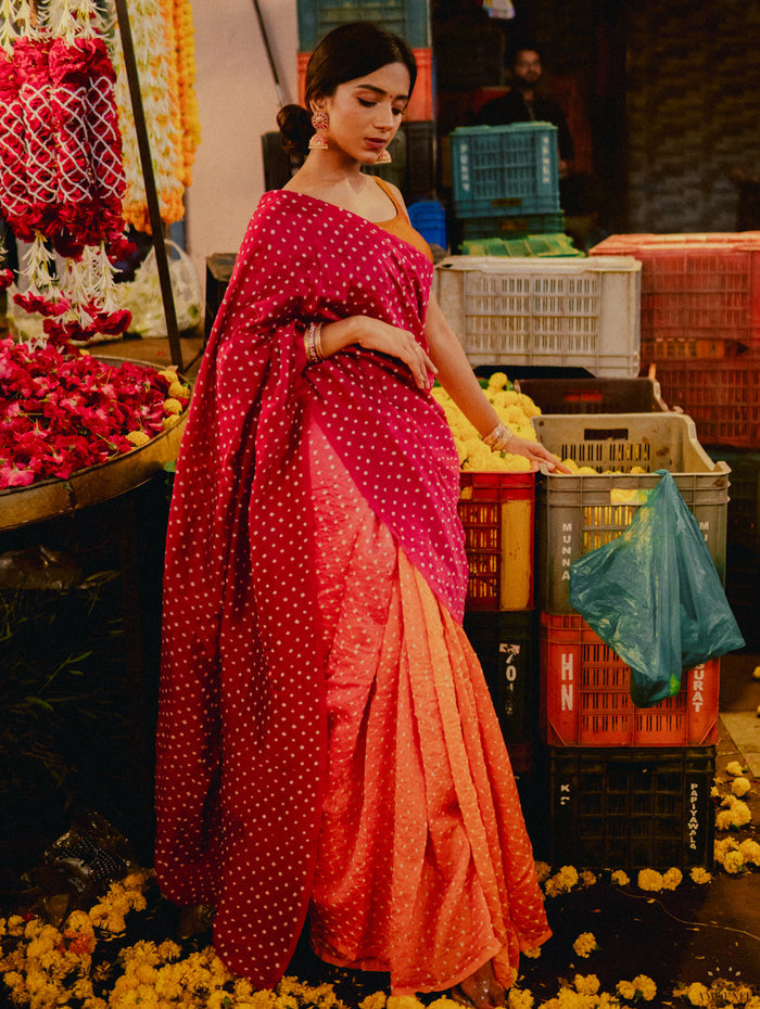 BANDHANI CHANDERI SILK SAREE