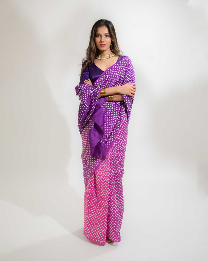 BANDHANI CHANDERI SILK SAREE