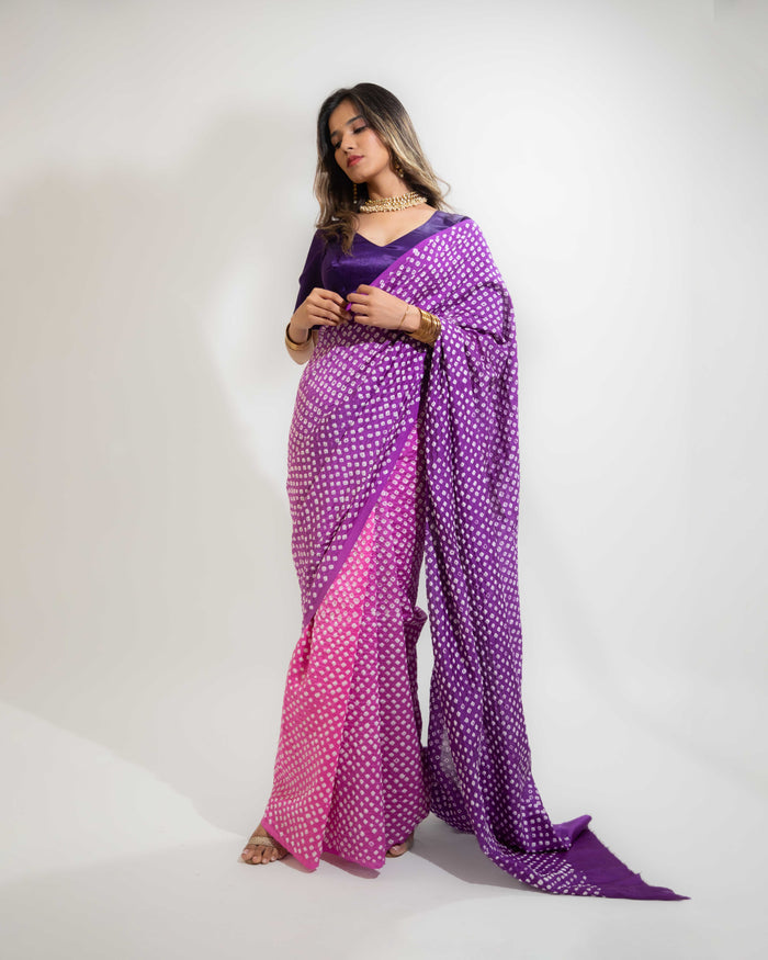 BANDHANI CHANDERI SILK SAREE