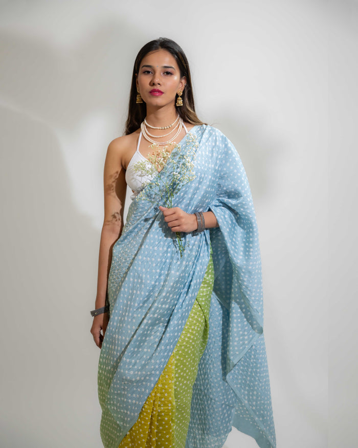 BANDHANI CHANDERI SILK SAREE