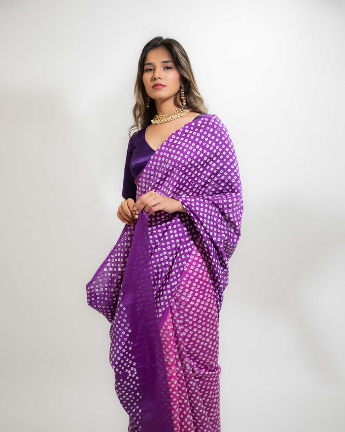 BANDHANI CHANDERI SILK SAREE