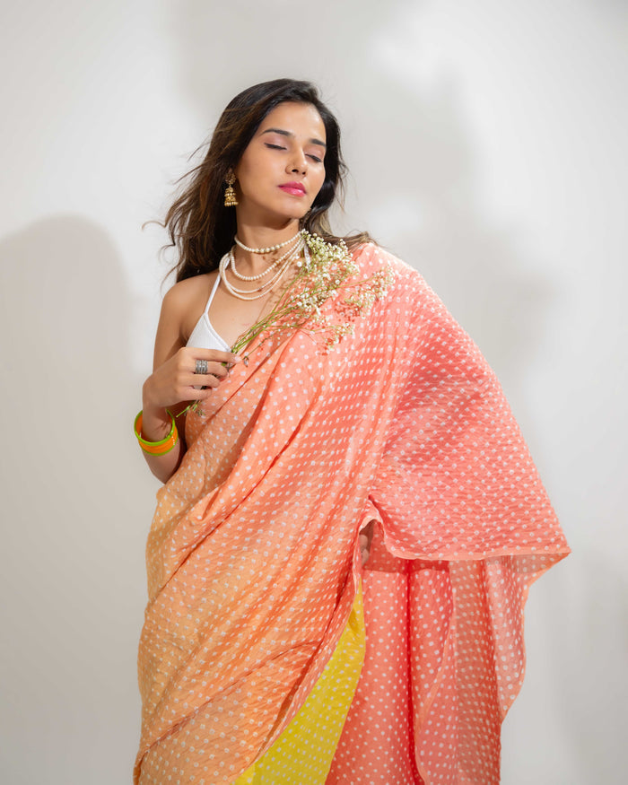 BANDHANI CHANDERI SILK SAREE