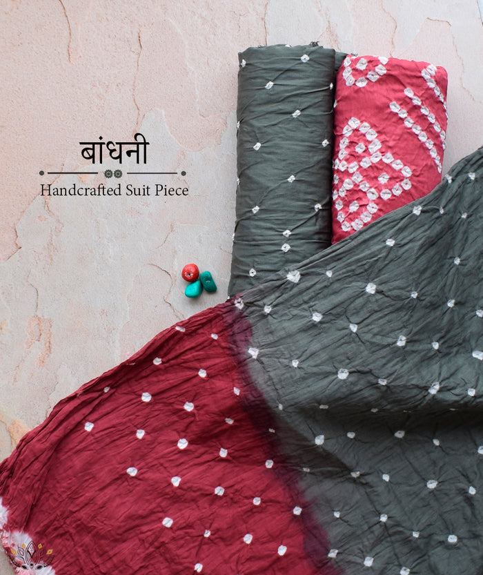 BANDHANI COTTON SUIT PIECE