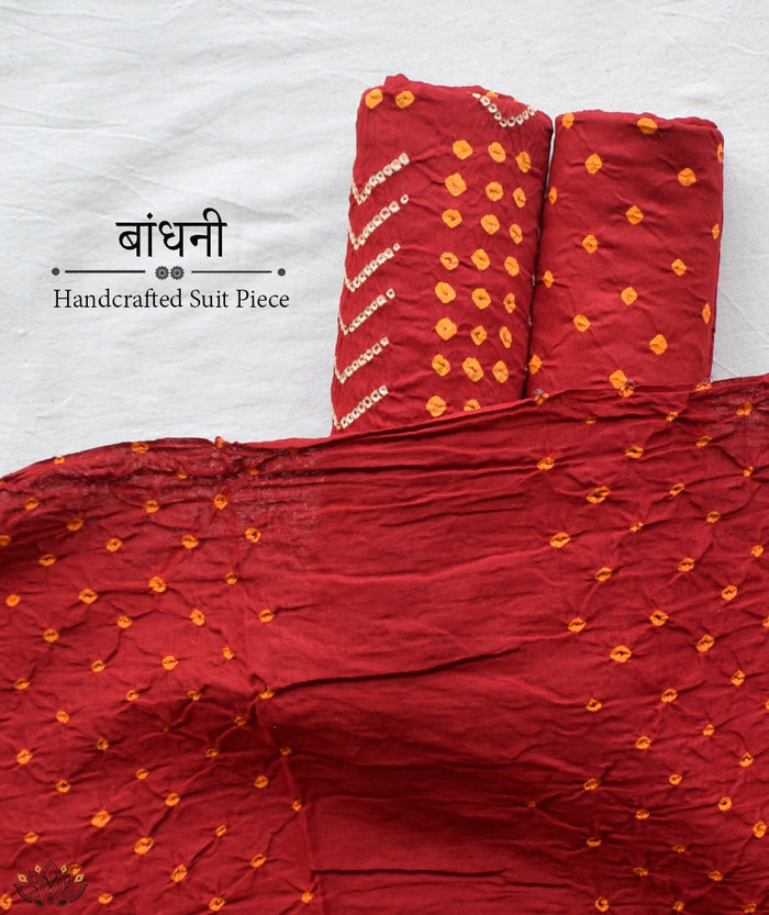 BANDHANI COTTON SUIT PIECE