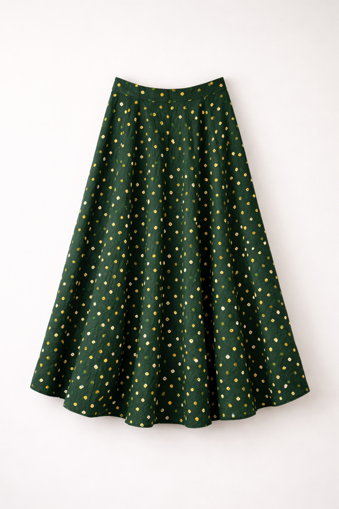 Bandhini Cotton Kali Skirt