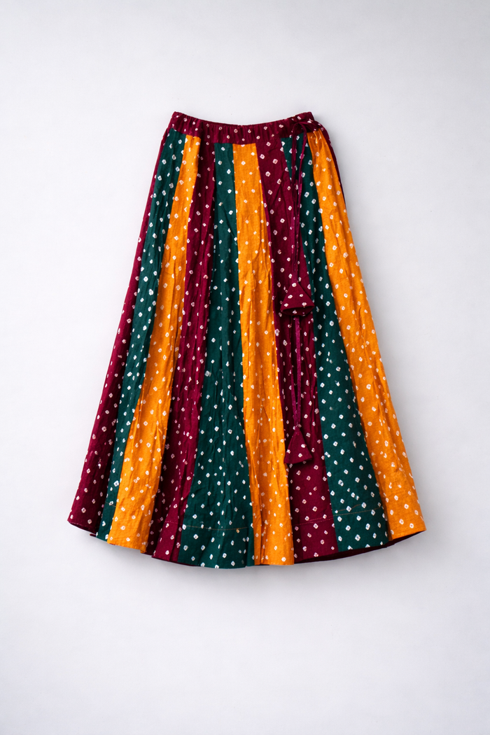 Bandhini Cotton Kali Skirt