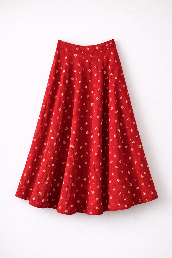 Bandhini Cotton Kali Skirt