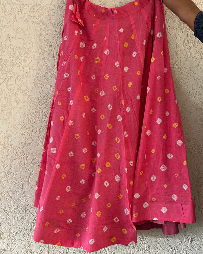 Bandhini Cotton Kali Skirt
