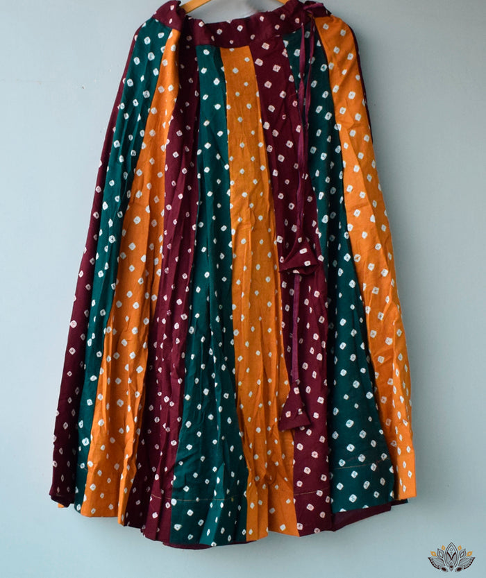 Bandhini Cotton Kali Skirt
