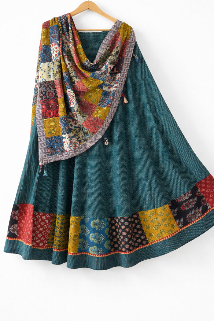 Barmer Applique Lehenga Dupatta Set