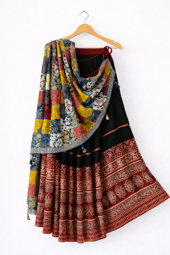 Barmer Applique Lehenga Dupatta Set