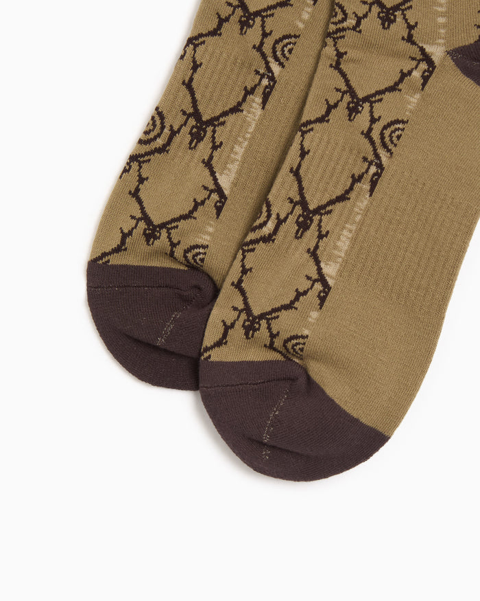 Socks South2 West8 Skull&Target Unisex Socks - SX619-A-Khaki