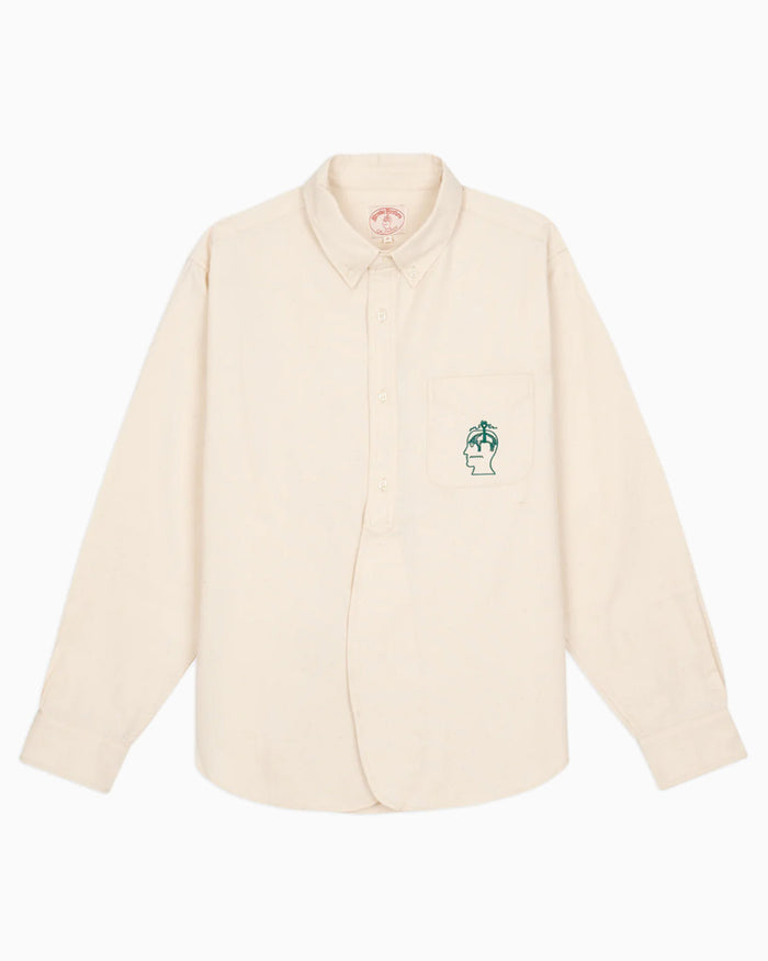 Shirts Brain Dead x Brooks Brothers California Embroidered Men's Shirt - BDP26T24005026WH02