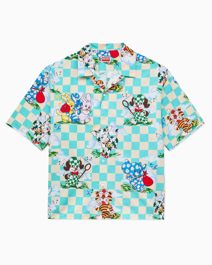 Shirts Kenzo "Cartoon" Graphic Short-Sleeved Relaxed Men's Shirt - FG55CH1359T2-60