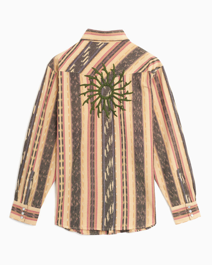 Shirts South2 West8 Western Logo Men's Shirt - QV621-B-Khaki