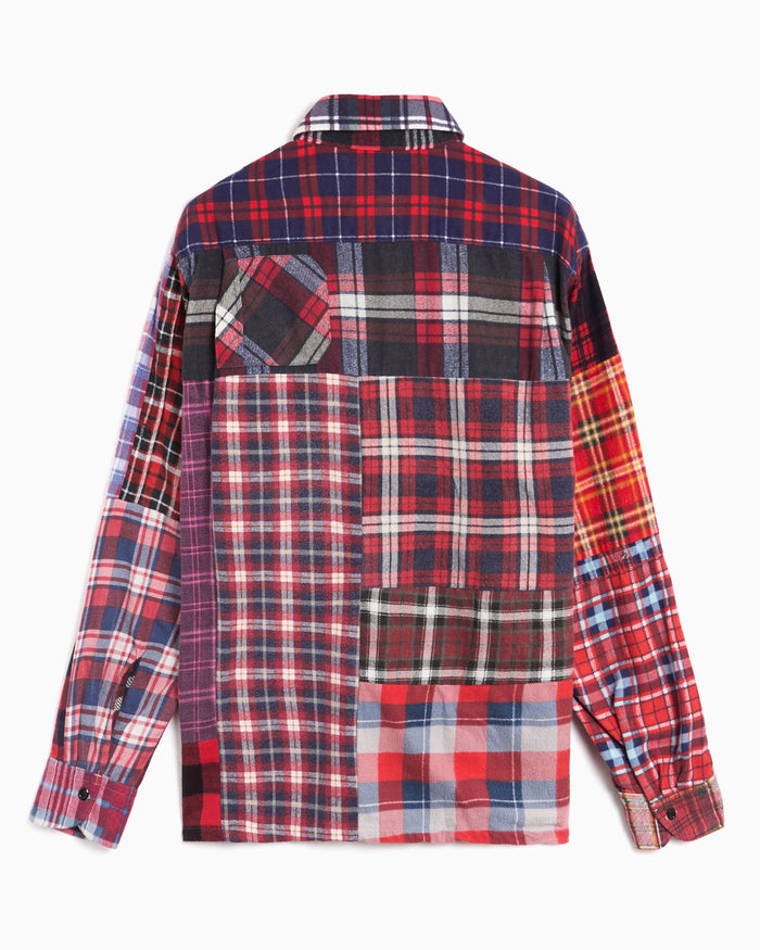 Shirts Needles 7 Cut Flannel Plaid Relaxed Men's Shirt - SX488-Assorted-L