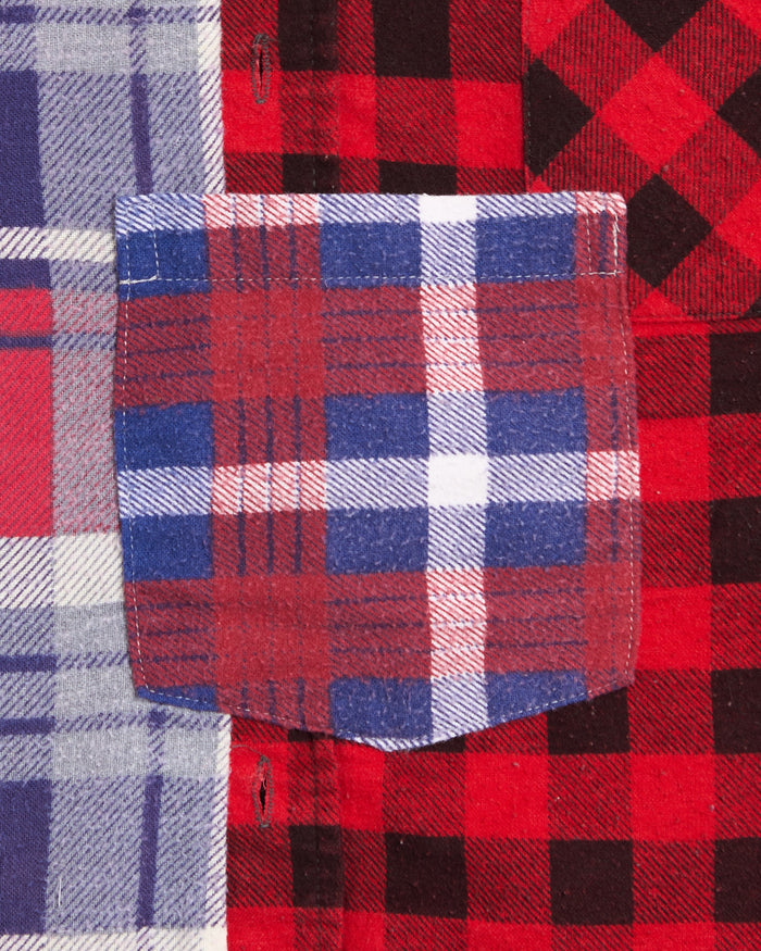 Shirts Needles 7 Cut Flannel Plaid Relaxed Men's Shirt - SX488-Assorted-L