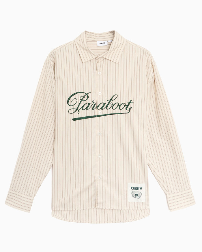 Shirts OBEY Clothing x Paraboot Bochy Embroidered Striped Men's Shirt - 181200440-BIR