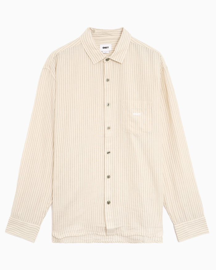 Shirts OBEY Clothing Nelson Striped Relaxed Men's Shirt - 181200426-SIG