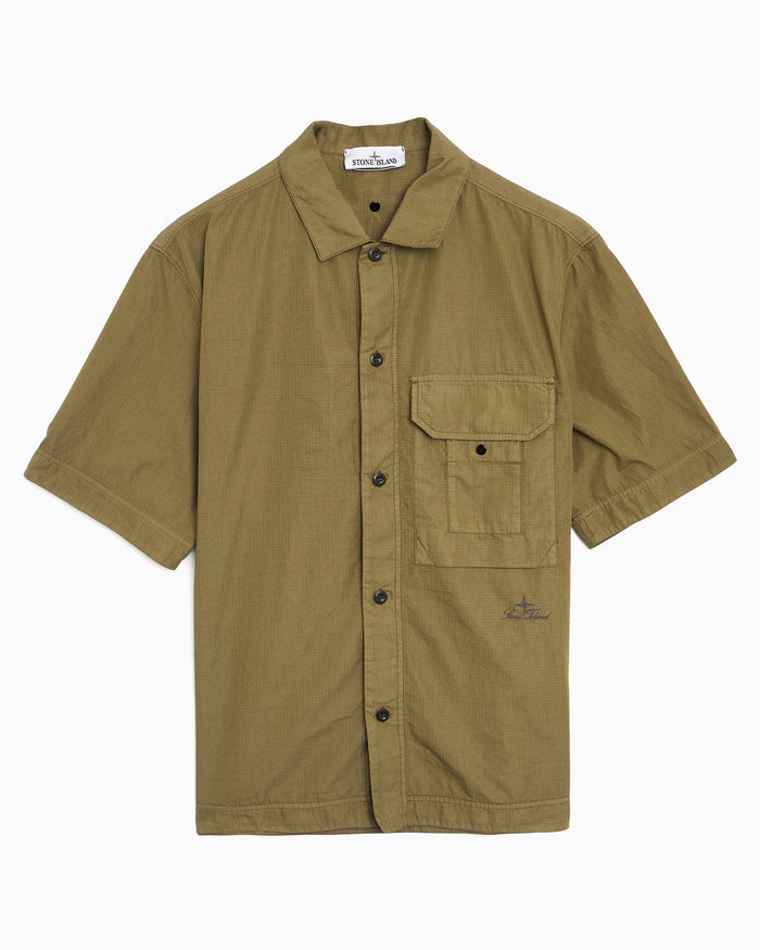 Shirts Stone Island Nylon Micro Ripstop Short-Sleeved Relaxed Men's Shirt - L1S151100026-V005G