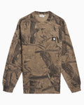 T-Shirts Carhartt WIP Feather Tree Camo Print Long-Sleeved Relaxed Men's T-Shirt - I037173-3ZQGD