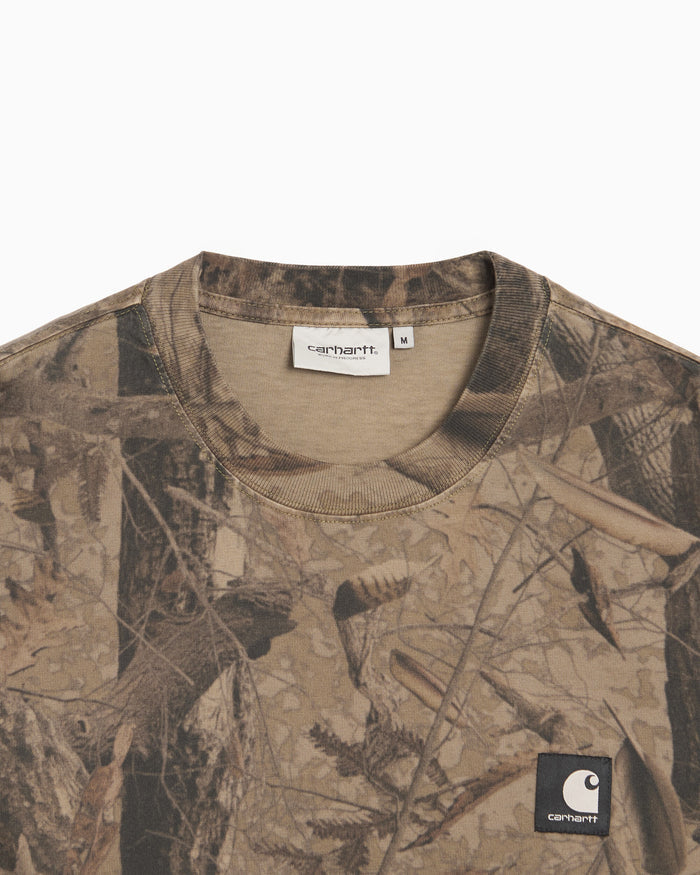 T-Shirts Carhartt WIP Feather Tree Camo Print Long-Sleeved Relaxed Men's T-Shirt - I037173-3ZQGD