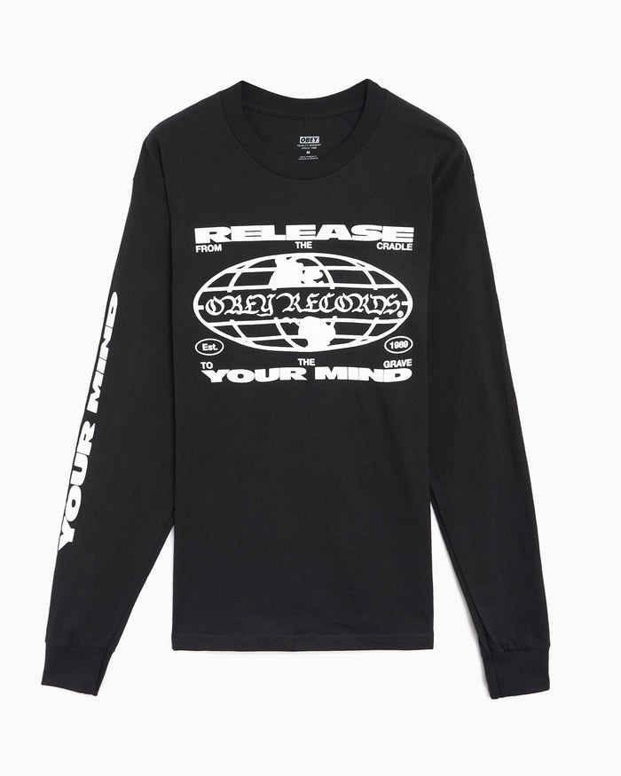 T-Shirts OBEY Clothing Release Your Mind Graphic Long-Sleeved Men's T-Shirt - 163554314-BLK