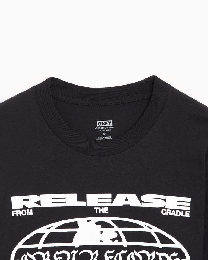 T-Shirts OBEY Clothing Release Your Mind Graphic Long-Sleeved Men's T-Shirt - 163554314-BLK