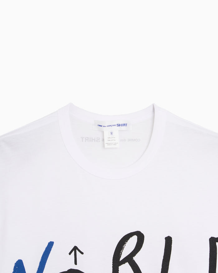 T-Shirts Comme Des Garçons Shirt x Dan Perjovschi "World Hope" Graphic Oversize Men's T-Shirt - FQ-T039-S26-1