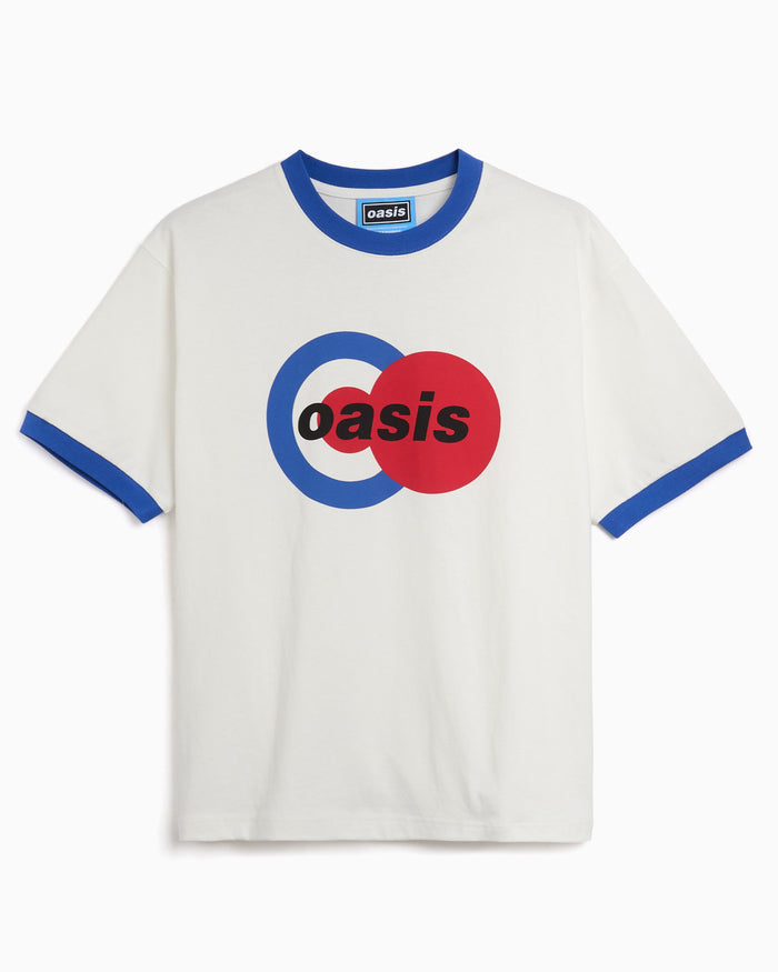 T-Shirts Pleasures x Oasis 1996 Ringer Graphic Men's T-Shirt - P26OA001-WHITE