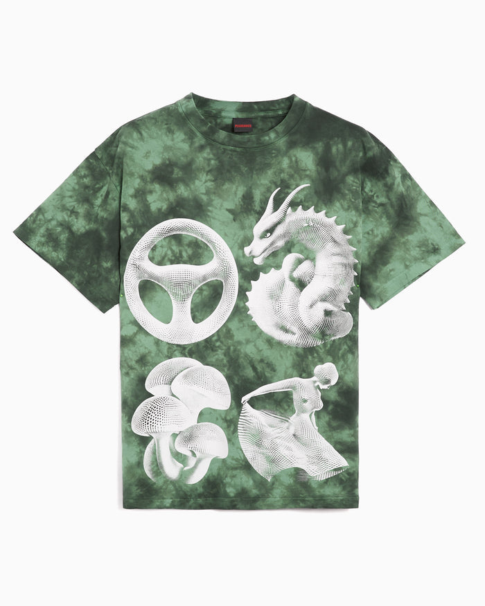 T-Shirts Pleasures Disfunction Graphic Relaxed Men's T-Shirt - P26SP057-GREENDYE